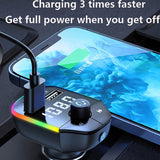 Car Bluetooth 5.0 MP3 Player PD/QC3.0 FM Transmitter Wireless Handsfree Car Kit Dual USB Fast Charger Support U Disk Play
