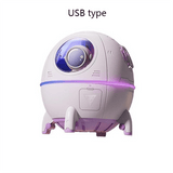 1pc 220ML Rechargeable Space Capsule Air Humidifier, USB Ultrasonic Cool Mist Aromatherapy Water Diffuser With Led Light Astronaut