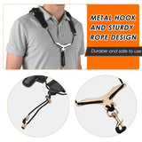 Adjustable Harness Padded Saxophone Leather Sax Strap Metal Hook for Tenor/ Soprano/ Alto Saxophones Clarinet