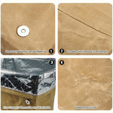 1pc Canvas Lunch Bag Imitation Kraft Paper Waterproof Thermal Insulation Large Capacity Lunch Box Reusable And Portable