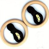 1pair Sports Wood Gymnastic Rings With Adjustable Buckle Straps - Non-slip Grip Handle/Non-slip Belt For Strength Training