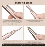 Electric Curler with Eyebrow Trimmer 2 in 1 Lash Perm Shaping and Lasting Curg Eyelash Clip Eye Brow Shaper Tools
