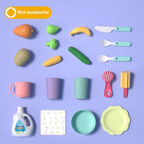 48PCS Kids Simulation Electric Dishwasher Pretend Play Mini Kitchen Food Educational Summer Cosplay Girls Toys