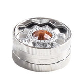 40mm 2 Layers Tobacco Grinder Gem Design Zinc Alloy Dry Herb Spice Herbal Crusher Portable Grinders for Smoking Accessories