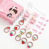Baby Clip Cute Tie Hair Rubber Band Girl Children Hairpin Headdress Gift Set A