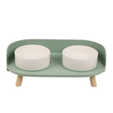 Protects Cat's Vertebra Food and Water in One-desigh Dog Cat Double Bowl Cat Bowl Feeds Semi Enclosed Anti Spill Raised
