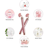 Roller Natural Jade Skin Care Massage Face Neck Body Pink Rose Quartz Electric Facial Massager Beauty Lift Slimming Tool