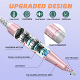 New Nail Drill Manicure Machine Rechargeable Electric Nail Sander With Pause Mode Nails Lathe Gel Cutting Remove Tool