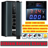 Polymer Style - 8A Lithium Battery Charger LED Display 21s/20s/18s/17s/16s/14s/13s Fast Chargers 72v/60v/48v Charge-r