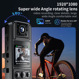1080P Camera with Audio and Video Wearable Body Cam Mini Webcam 180° Rotatable Lens for Law Enforcement Recording