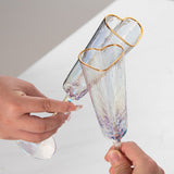 2 Pcs Creative Heart Shaped Glass Red White Wine Glasses Elegant Goblet Champagne Drinking Cup Household Valentine Gift