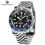 2023 Brand-New PAGRNE DESIGN Men Mechanical Watches Stainless Steel Sapphire Glass 100m Waterproof Business Style Motion Watches
