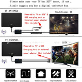 High Gain Carbon Fiber Indoor HDTV Digital TV Antenna 4K Dual Amplification Signal Amplifier