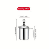 1pc 400/800ML Manual Milk Frother Foam Maker Stainless Steel Thickened Double Mesh Cream Milkshake Coffee Cappuccino Beater