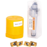 1Pc MT3-FMB-Shank 50mm Face End Mill CNC Milg Cutter + 4Pcs APMT1604 Inserts with Wrench and Box for Plate Cutting Pi