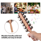 Hand Sleigh Wooden Shaker Jingle Stick Musical Percussion Instrument Bells for Xmas Party Favors