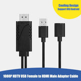 USB Female to HDMI-compatible Male 1080P HDTV TV Digital AV Adapter Cable Wire Cord