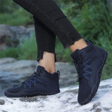 Outdoor new snow boots men women in winter, with high top thick fleece, splash, slip, and anti cold cotton shoes for couples