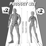 4 Sets Action Figures Body Artists PVC Model Drawing Mannequin Figure
