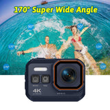 Action Camera 4K 60FPS Wifi Remote Control 30m Waterproof 170° Wide Angle Motion Camcorder Dash Cam Sport Cameras Pro
