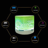 A9 Crack Pattern Mini Speaker Colorful Light Support U Disk TF Card AUX Port Wireless Portable