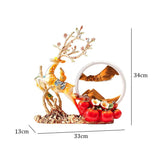 3D Deer Sculpture Moving Sand Art Picture - Decor For Office & Bookshelves
