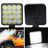 2Pcs 48W Square Bright LED Spotlight Work Light SUV Truck Driving Fog Lamp for Car Repairing Hiking Backpacking Fishing
