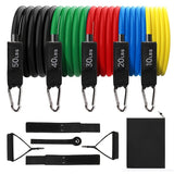 11pcs Resistance Band Set with Storage Bag - Perfect for Indoor Workouts, Strength Training, and Physical Therapy