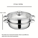 1pc Stainless Steel Saucepan, Steamer Pot, Soup Pot, Suitable For Hot Pot, Steaming Crab, For Home Kitchen Restaurant