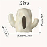 1pc Creative Cactus Ceramic Tissue Box, Tissue Box Cover, Napkin Dispenser Container, Desktop Tissue Holder, Tissue Storage Box For Bathroom Living Room Bedroom, Home Decor, Bathroom Accessories