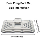 Beer Pong Mat 28 Cup Hole Row Iatable Swimming Pool Mattress Water Table Entertainment ating Pad