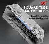 20-100 Square Tube Rounded Corner Ruler Two-way 45 And 90 Degree Marking Measure Multifunctional Drawing Tool