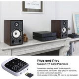 Bluetooth 5.3 Transmitter Receiver Portable Wireless Audio Adapter AUX TF MP3 Player Stereo Touch Screen Digital Clock Speaker