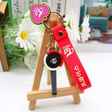 Black and pink support bar keychain