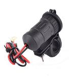 Universal Motorcycle Waterproof Dual USB 5V/3.1A Charger Power Outlet Adapter Car Mount Holder Bracket with 60cm Cable