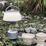 Silicone Folding Kettle Teapot Portable Coffee Tea Cooker Collapsible Mini Boig Water Pot with Handle Camping Supplie