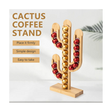 Bamboo Rotating Storage Rack Coffee Display Stand Capsule Holder Cactus Cup Type Dispenser