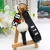 Black and pink support bar keychain