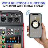 6-Channel Audio Mixer Outdoor Conference Audios USB Bluetooth Reverb Video Processor Sing Live with Sound Card Sounds Mixers