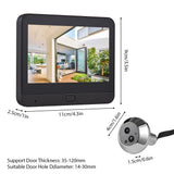 2.4G WiFi Video Doorbell for Apartment - 4.3-inch Display, Tuya APP, 1080P, 120 Degree Visible, Night Vision Peephole