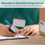 Bluetooth Wireless Mini Finger Reader 2D Barcode Scanner Android IOS PC PDF417 Data Matrix Ring Scanners