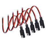 5pcs Single Ended Extension Cabl 18AWG SAE Quick Disconnect Plug Cable for Automobile and Solar Panel