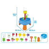 Water Table Playset Sand Toys Molds Set Outdoor Indoor Beach Play Activity Sandbox For Kids Boys Girls