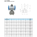 Stainless Steel 3PC Ball Vae Operation Pneumatic Actuator