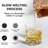 1 Piece Rose-Shaped Transparent Ice Machine Mold Bubble-Free Whiskey Ice Ball Ice Box Suitable For Bar
