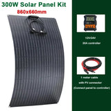 ETFE 300W Solar Panel 18V Semi-flexible Monocrystale Solars Cell Cable Outdoor Car RV Waterproof Rechargeable Power System
