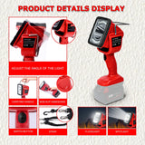 16.2W 1250LM LED Work for Milwaukee 14.4V-18V Li-ion Battery Dual Light Source Vertical Lamp Outdoor Emergency Flashlight
