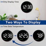 Digital Large Wall Clock With Remote, 10Inch Colorful Dynamic LED Clock Large Display With Time Date Temp Week