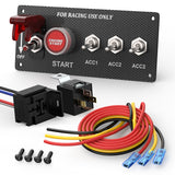 DaierTek 12V Racing Car Engine Start Stop Ignition Push Buttons LED Toggle Switch Panel Carbon For Truck