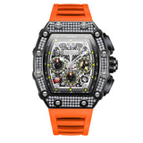 2022 New Luxury Men's Watch ONOLA Unique Fashion Diamond Inlaid Design Automatic Mechanical Waterproof Tape Watch Men
